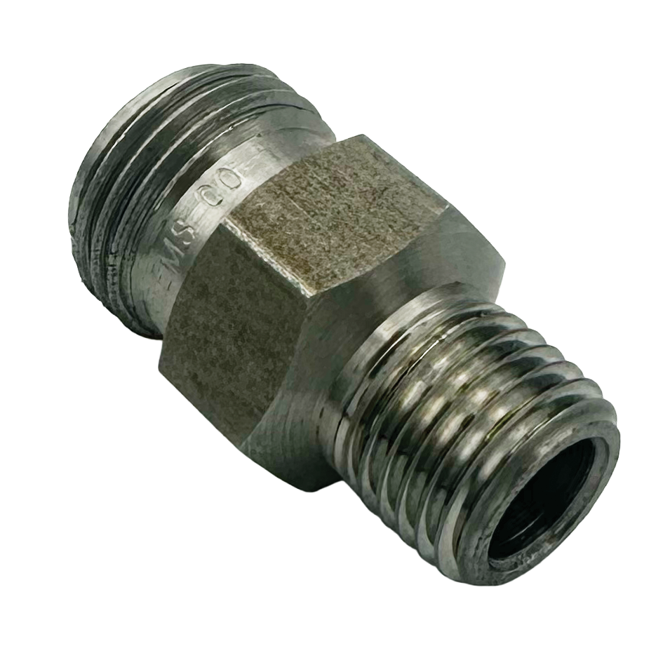 Dultmeier 1/4TTSS: Nozzle Body Adapter, Stainless, Standard 11/16"-16 Male Thread x 1/4" Male Pipe Thread, Max 300 PSI