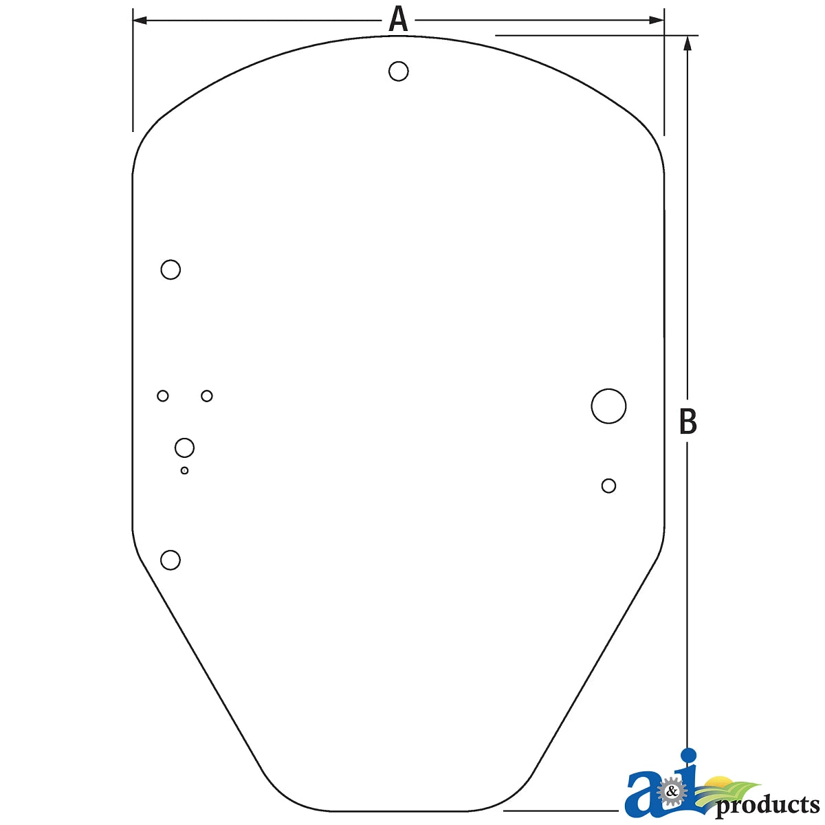 John Deere A-T344818: Cab Door Windowpane