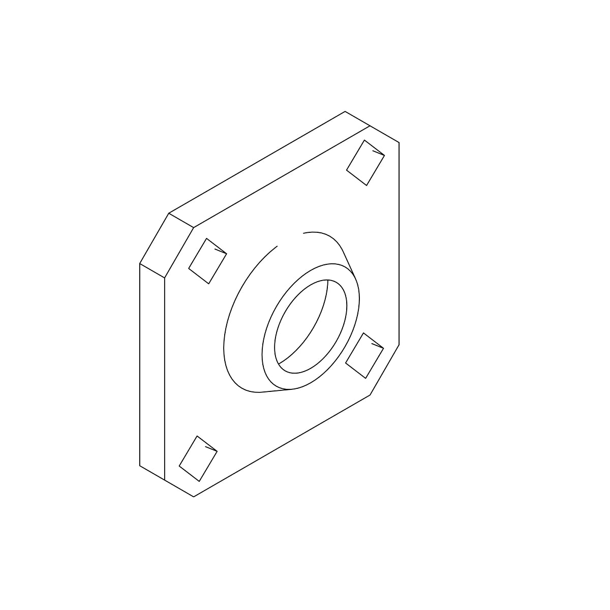 John Deere H113626: 4-Hole Flanged Bearing Housing