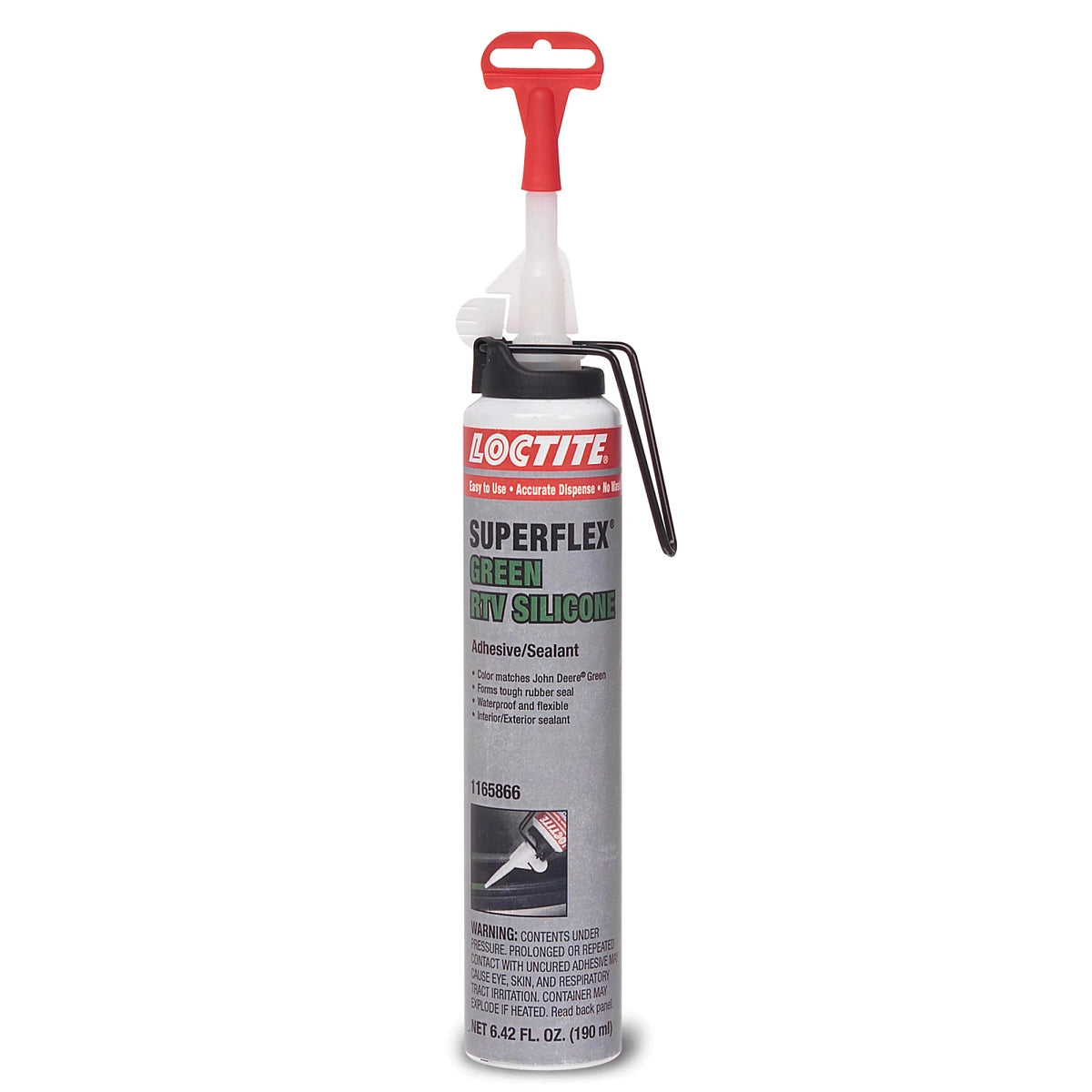 John Deere PM1165866: LOCTITE SUPERFLEX Green RTV Silicone, 190 ml (6.42 Fluid Oz) Can