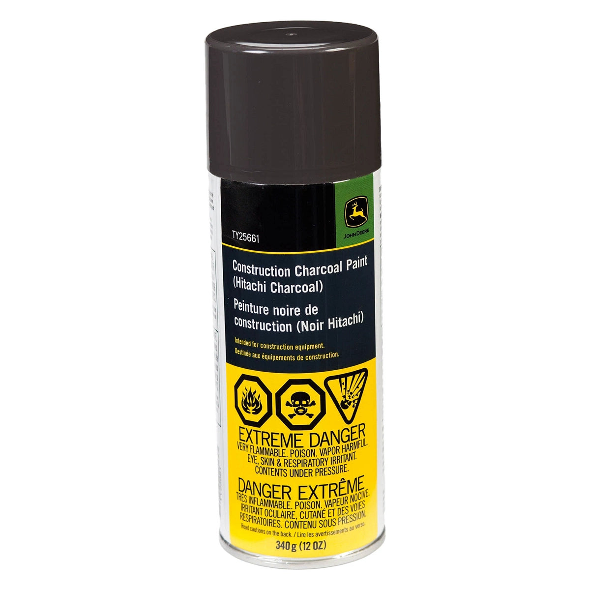 John Deere TY25661: Construction Charcoal Gray Spray Paint, 340 gram (12 Oz) Aerosol