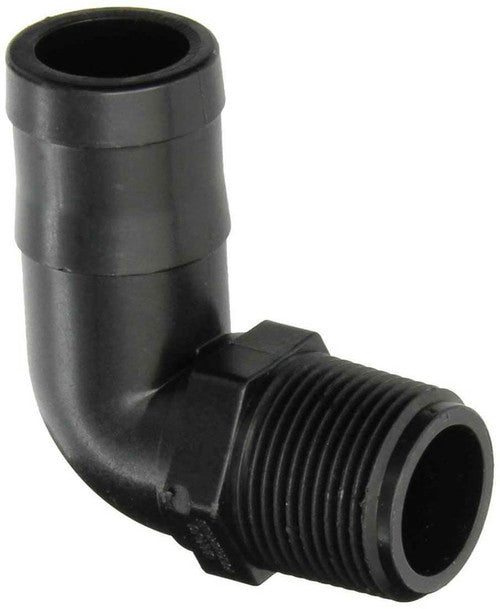 Banjo HB125/100-90: 90° Hose Barb Fitting - 1 1/4" MPT x 1" Hose Barb