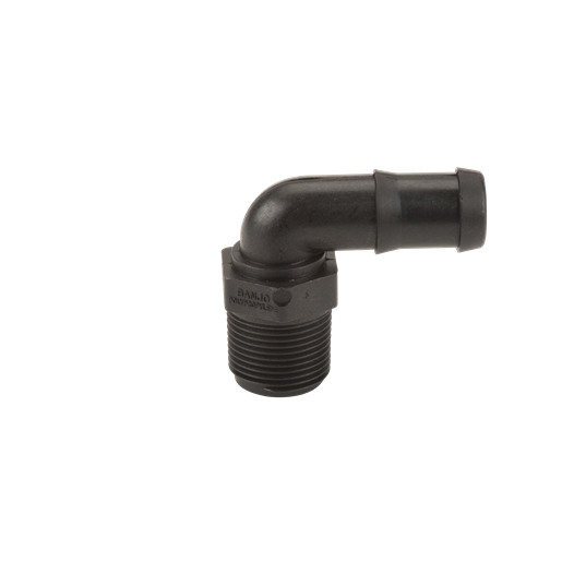 Banjo HB075-90: 3/4" Male Thread X 3/4" 90° Hose Barb