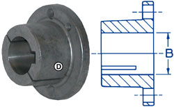Dultmeier GA7812-3: Split Full Grip "H" Bushing, 1/2" B Bore, 1/8" x 1/16" Keyway