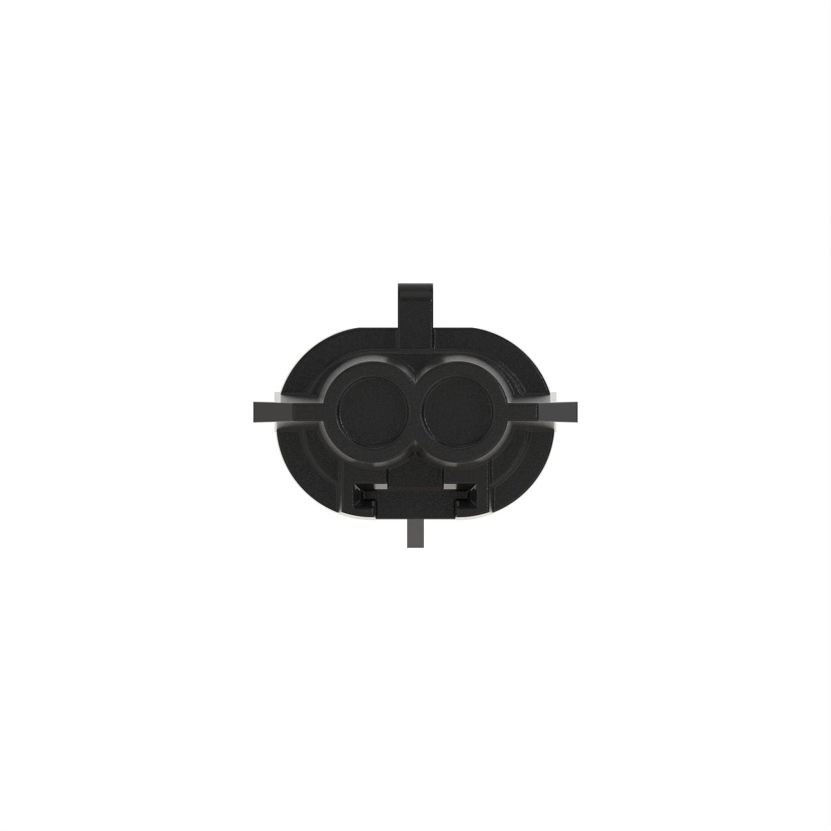 John Deere 57M7256: Black Internal Electrical Connector Housing, 2 Cavities