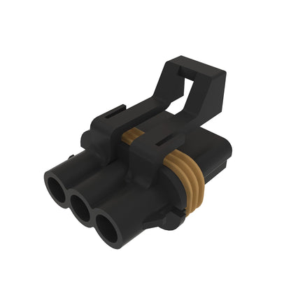 John Deere 57M7280: Black External Electrical Connector Housing, 3 Cavities