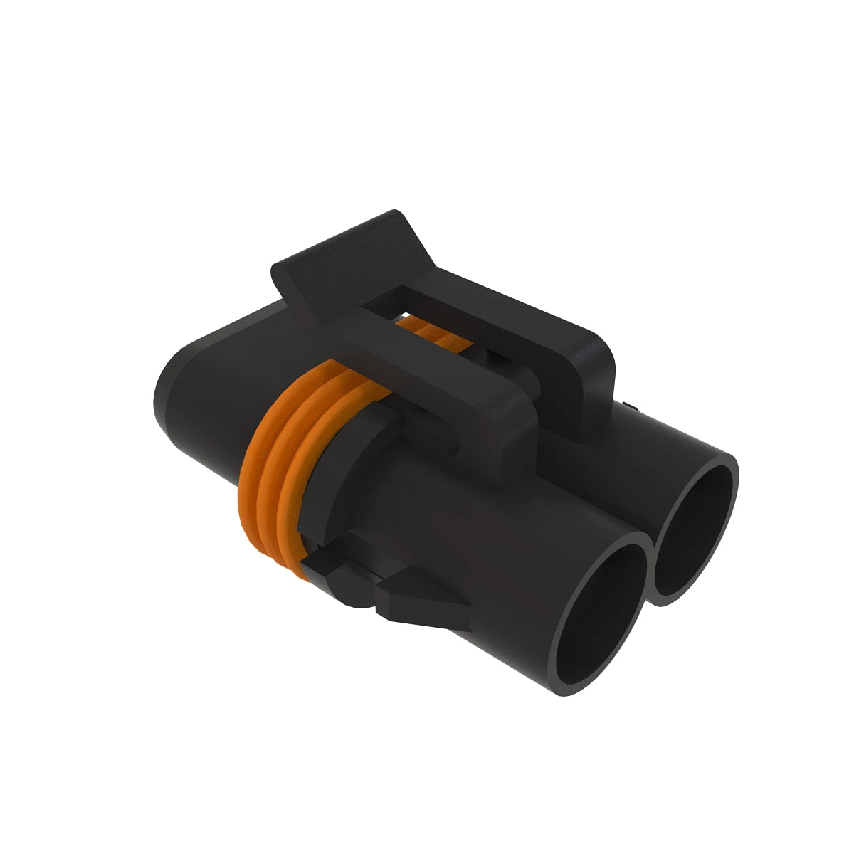 John Deere 57M7552: Black External Electrical Connector Assembly, 2 Cavities