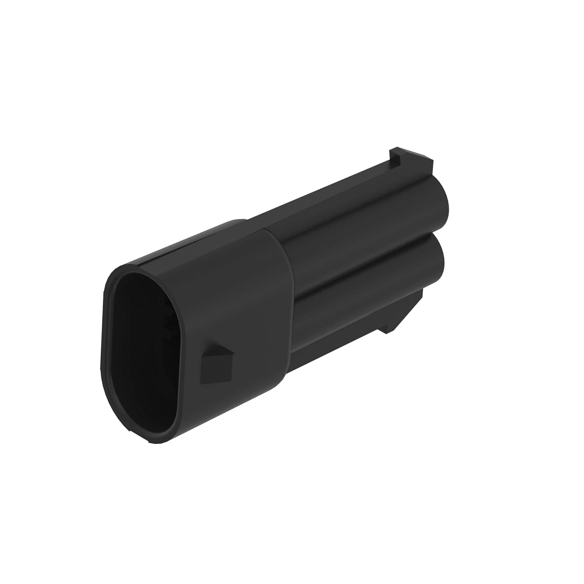 John Deere 57M8958:  Black Internal Electrical Connector Housing, 2 Cavities
