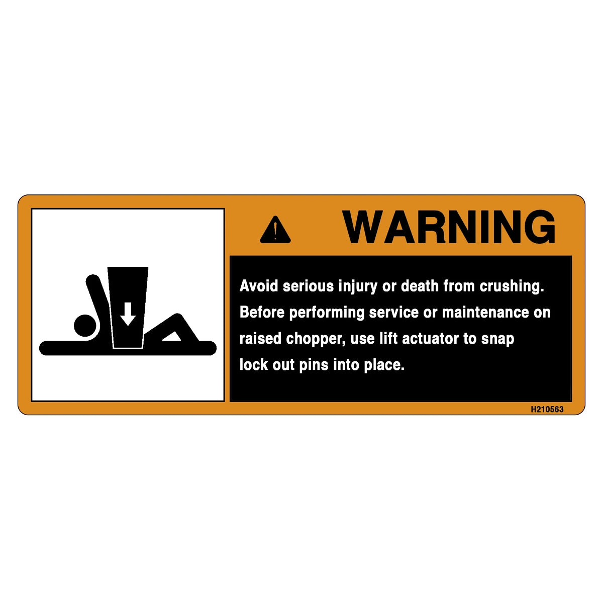 John Deere H210563: Safety Sign, Chopper Warning