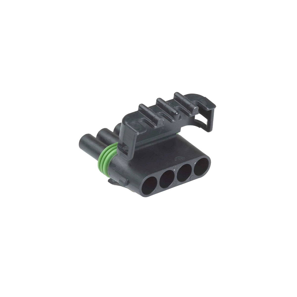 John Deere RE12365:  Black Electrical Connector Assembly, 4 Cavities