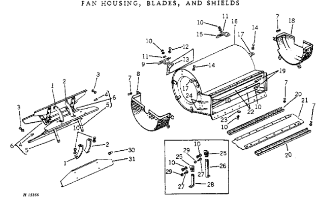 John Deere AH61941: Left Hand Cleaning Fan Shield