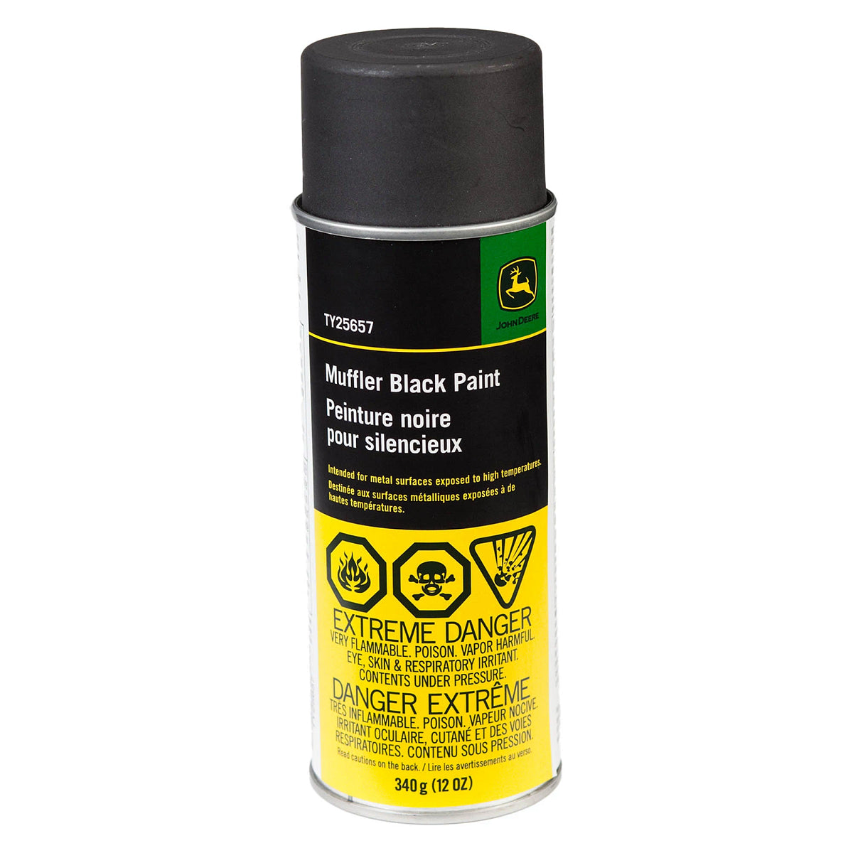 John Deere TY25657: Muffler Black Spray Paint, 340 gram (12 Oz) Aerosol