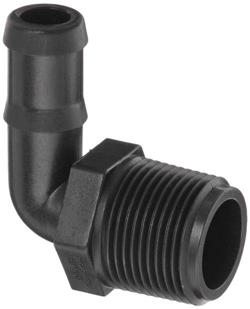 Banjo HB100/075-90: 90° Hose Barb Fitting - 1" MPT x 3/4" Hose Barb