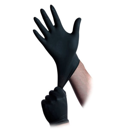 B311-XL: Intouch X-Large Fingertip Textured Grip Powder-Free Black Nitrile Disposable Gloves