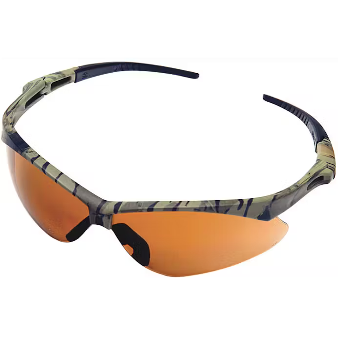 Stihl 7010 884 0321: Safety Glasses, Polycarbonate Lens, Camo, Wrap-Around Frame, Green Camo Frame, Uv Protection: 99%