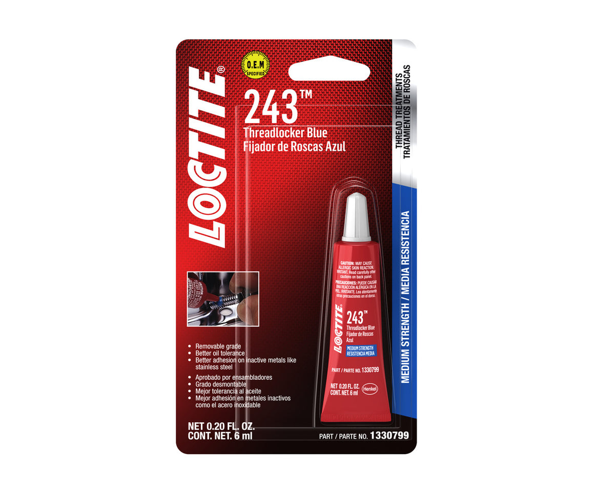 Loctite PM1330799: Threadlocker 243 Sealant, 6 ml (0.20 Fluid Oz) Tube
